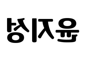 KPOP Wanna One(워너원、ワナワン) 윤지성 (ユン・ジソン) コンサート用　応援ボード・うちわ　韓国語/ハングル文字型紙 左右反転