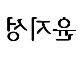 KPOP Wanna One(워너원、ワナワン) 윤지성 (ユン・ジソン) プリント用応援ボード型紙、うちわ型紙　韓国語/ハングル文字型紙 左右反転