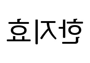 KPOP Weeekly(위클리、ウィクリー) 지한 (ジハン) プリント用応援ボード型紙、うちわ型紙　韓国語/ハングル文字型紙 左右反転
