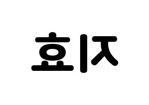 KPOP Weeekly(위클리、ウィクリー) 지한 (ジハン) 応援ボード・うちわ　韓国語/ハングル文字型紙 左右反転