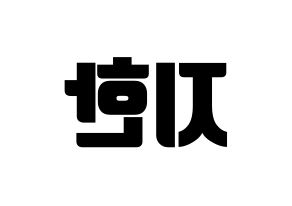 KPOP Weeekly(위클리、ウィクリー) 지한 (ジハン) コンサート用　応援ボード・うちわ　韓国語/ハングル文字型紙 左右反転