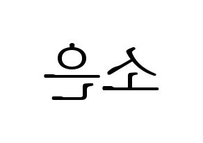 KPOP Weeekly(위클리、ウィクリー) 박소은 (パク・ソウン) 応援ボード・うちわ　韓国語/ハングル文字型紙 左右反転