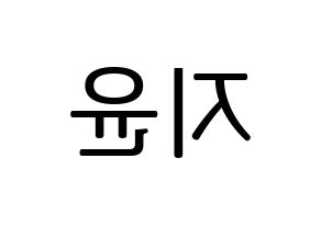 KPOP Weeekly(위클리、ウィクリー) 신지윤 (シン・ジユン) プリント用応援ボード型紙、うちわ型紙　韓国語/ハングル文字型紙 左右反転