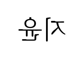 KPOP Weeekly(위클리、ウィクリー) 신지윤 (シン・ジユン) 応援ボード・うちわ　韓国語/ハングル文字型紙 左右反転