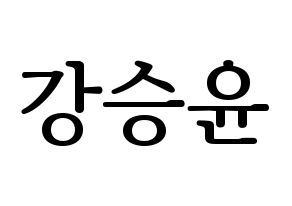 KPOP WINNER(위너、ウィナー) 강승윤 (カン・スンユン) プリント用応援ボード型紙、うちわ型紙　韓国語/ハングル文字型紙 通常