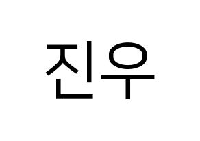 KPOP WINNER(위너、ウィナー) 김진우 (キム・ジヌ) プリント用応援ボード型紙、うちわ型紙　韓国語/ハングル文字型紙 通常