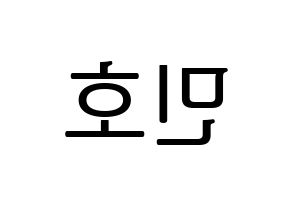 KPOP WINNER(위너、ウィナー) 송민호 (ソン・ミンホ) プリント用応援ボード型紙、うちわ型紙　韓国語/ハングル文字型紙 左右反転