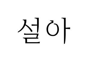 KPOP WJSN(우주소녀、宇宙少女) 설아 (ソラ) 応援ボード・うちわ　韓国語/ハングル文字型紙 通常