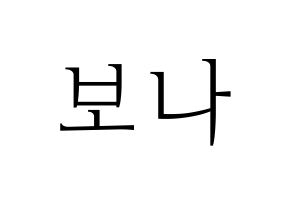 KPOP WJSN(우주소녀、宇宙少女) 보나 (ボナ) 応援ボード・うちわ　韓国語/ハングル文字型紙 通常