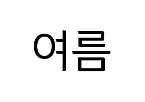 KPOP WJSN(우주소녀、宇宙少女) 여름 (ヨルム) コンサート用　応援ボード・うちわ　韓国語/ハングル文字型紙 通常