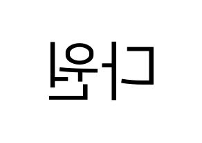 KPOP WJSN(우주소녀、宇宙少女) 다원 (ダウォン) プリント用応援ボード型紙、うちわ型紙　韓国語/ハングル文字型紙 左右反転