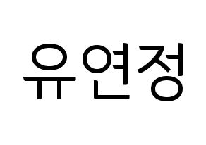 KPOP WJSN(우주소녀、宇宙少女) 연정 (ヨンジョン) コンサート用　応援ボード・うちわ　韓国語/ハングル文字型紙 通常