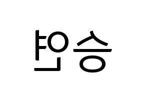 KPOP X1(엑스원、エックスワン) 조승연 (チョ・スンヨン) コンサート用　応援ボード・うちわ　韓国語/ハングル文字型紙 左右反転