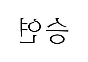 KPOP X1(엑스원、エックスワン) 조승연 (チョ・スンヨン) 応援ボード・うちわ　韓国語/ハングル文字型紙 左右反転