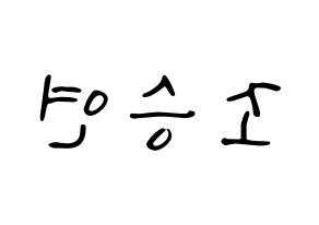 KPOP X1(엑스원、エックスワン) 조승연 (チョ・スンヨン) 応援ボード ハングル 型紙  左右反転