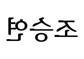 KPOP X1(엑스원、エックスワン) 조승연 (チョ・スンヨン) プリント用応援ボード型紙、うちわ型紙　韓国語/ハングル文字型紙 左右反転