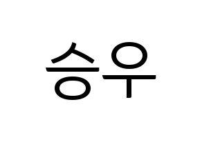 KPOP X1(엑스원、エックスワン) 한승우 (ハン・スンウ) コンサート用　応援ボード・うちわ　韓国語/ハングル文字型紙 通常