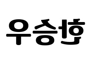KPOP X1(엑스원、エックスワン) 한승우 (ハン・スンウ) コンサート用　応援ボード・うちわ　韓国語/ハングル文字型紙 左右反転