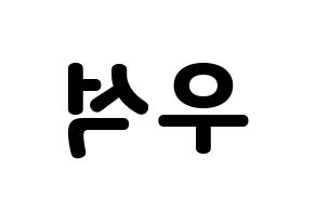 KPOP X1(엑스원、エックスワン) 김우석 (キム・ウソク) 応援ボード・うちわ　韓国語/ハングル文字型紙 左右反転