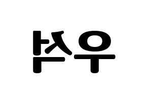 KPOP X1(엑스원、エックスワン) 김우석 (キム・ウソク) コンサート用　応援ボード・うちわ　韓国語/ハングル文字型紙 左右反転