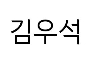 KPOP X1(엑스원、エックスワン) 김우석 (キム・ウソク) コンサート用　応援ボード・うちわ　韓国語/ハングル文字型紙 通常