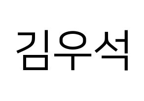 KPOP X1(엑스원、エックスワン) 김우석 (キム・ウソク) プリント用応援ボード型紙、うちわ型紙　韓国語/ハングル文字型紙 通常