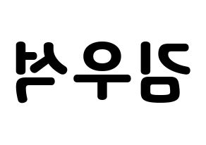 KPOP X1(엑스원、エックスワン) 김우석 (キム・ウソク) 応援ボード・うちわ　韓国語/ハングル文字型紙 左右反転