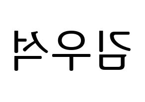 KPOP X1(엑스원、エックスワン) 김우석 (キム・ウソク) プリント用応援ボード型紙、うちわ型紙　韓国語/ハングル文字型紙 左右反転