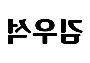 KPOP X1(엑스원、エックスワン) 김우석 (キム・ウソク) コンサート用　応援ボード・うちわ　韓国語/ハングル文字型紙 左右反転