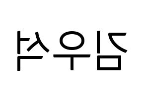 KPOP X1(엑스원、エックスワン) 김우석 (キム・ウソク) コンサート用　応援ボード・うちわ　韓国語/ハングル文字型紙 左右反転