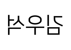KPOP X1(엑스원、エックスワン) 김우석 (キム・ウソク) プリント用応援ボード型紙、うちわ型紙　韓国語/ハングル文字型紙 左右反転